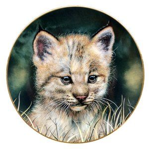 LYNX CUB by Qua, Princeton Gallery Limited Edition Plate Decor desk top or wall